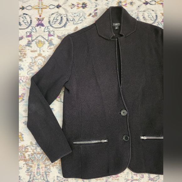 Talbots Women's Black Knit Blazer, sz SMP - Picture 4 of 13